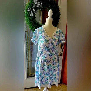 fresh produce | ladies faux wrap look dress. Size: S.